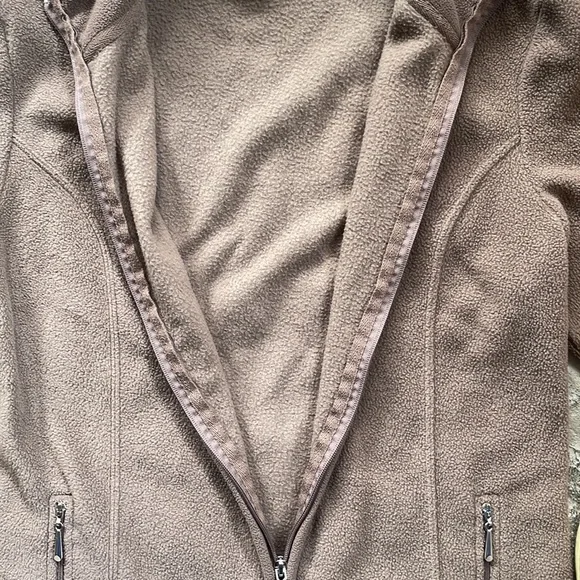 Karen Scott Brown Fuzzy Fill Zip Jacket - Picture 6 of 7